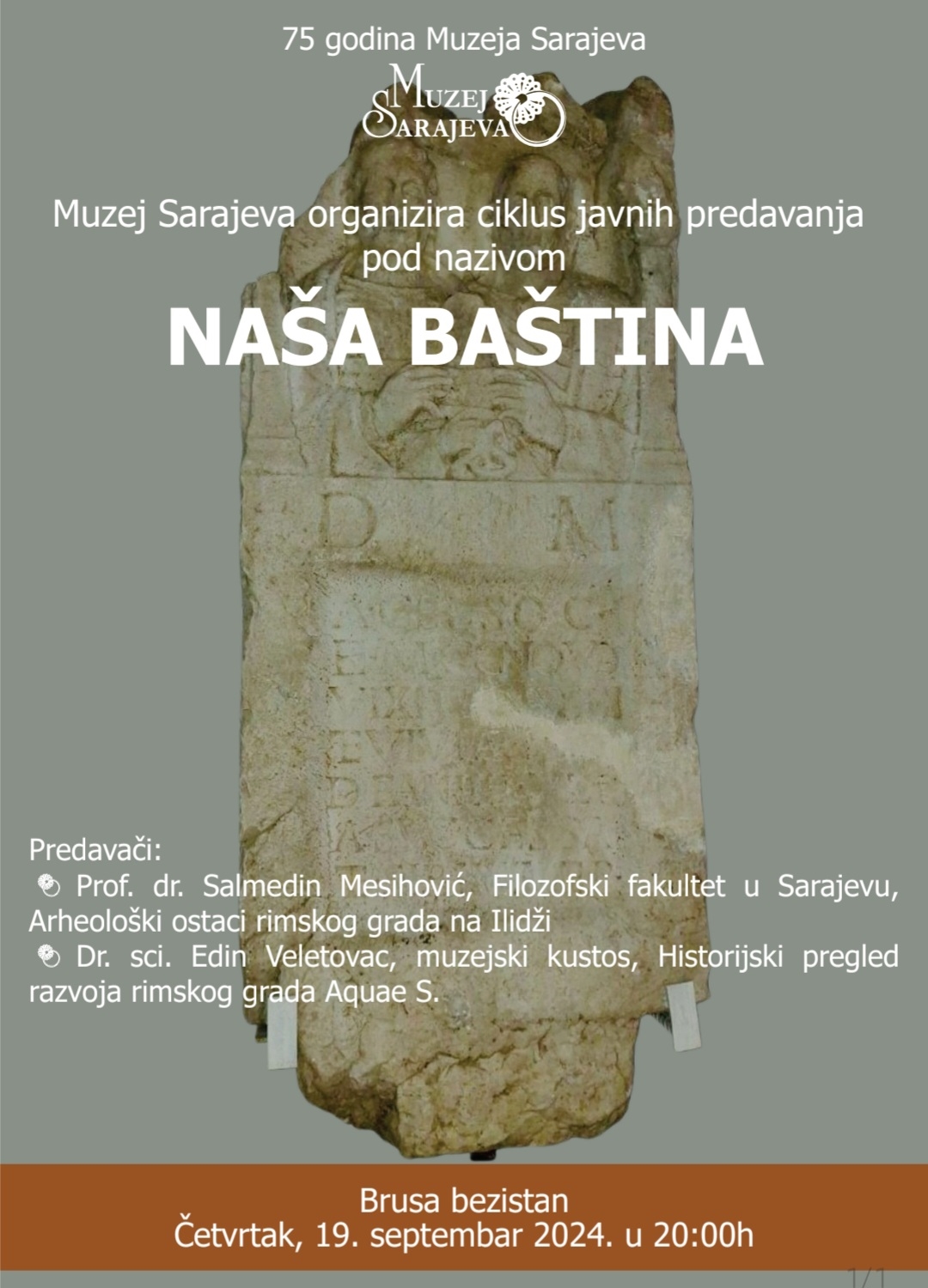 Pozivamo vas na četvrto predavanje u okviru ciklusa “Naša baština”, koje će se održati 19.9.2024. u 20:00 sati u Brusa bezistanu.